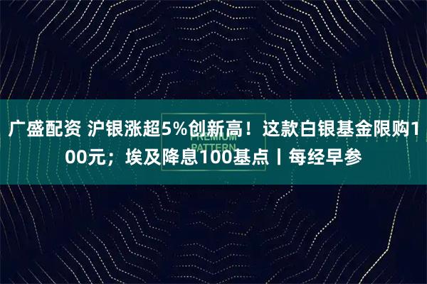 广盛配资 沪银涨超5%创新高!这款白银基金限购100元;埃及降息100基点丨每经早参