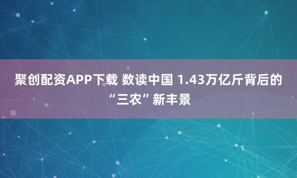 聚创配资APP下载 数读中国 1.43万亿斤背后的“三农”新丰景