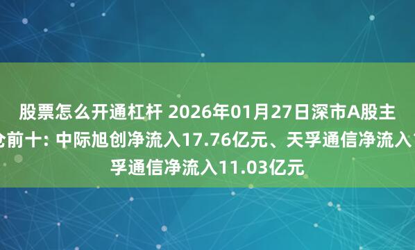 股票怎么开通杠杆 2026年01月27日深市A股主力资金增仓前十: 中际旭创净流入17.76亿元、天孚通信净流入11.03亿元